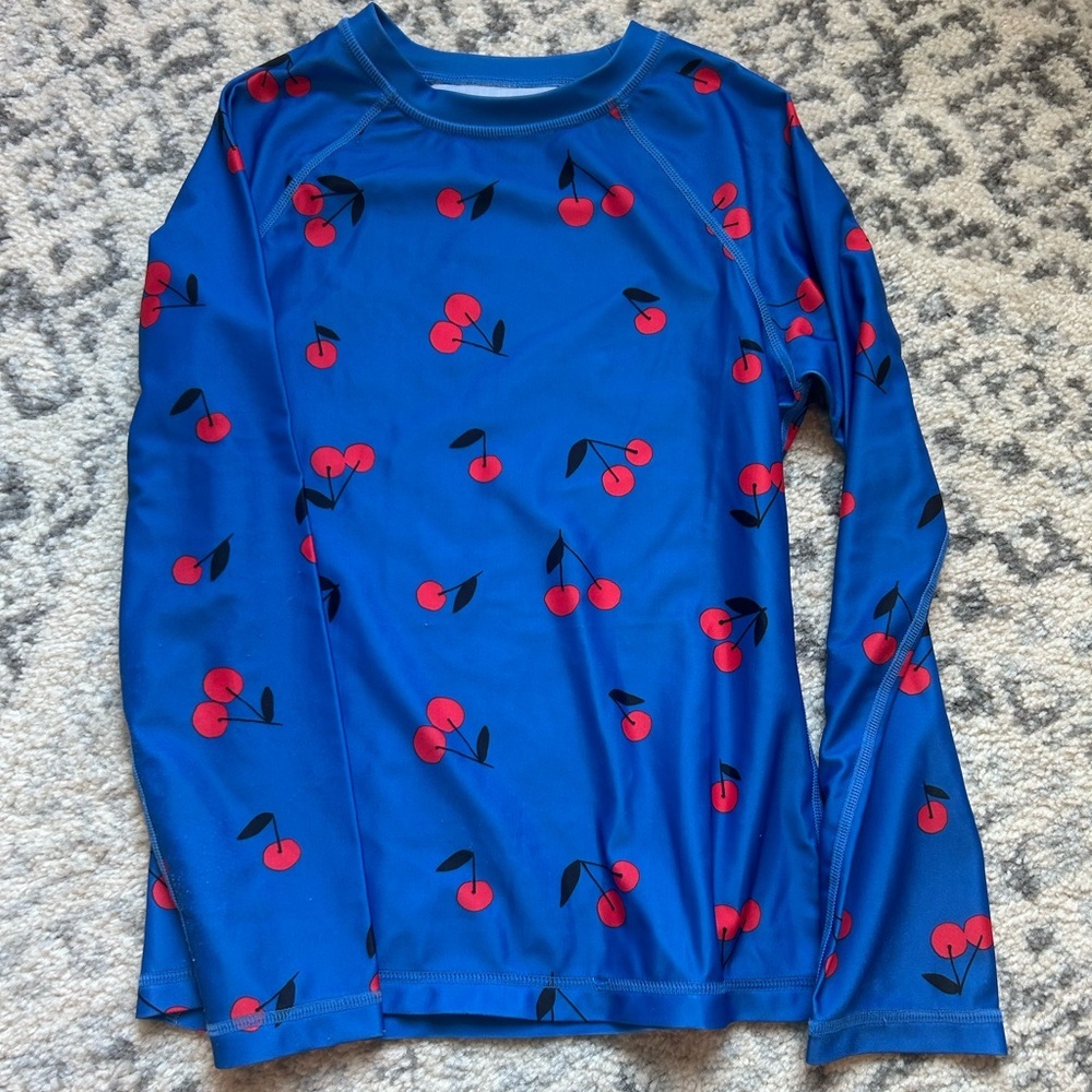 Tea Collection Blue Cherry Swim Top Size 10